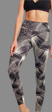 Load image into Gallery viewer, Black and White Palm Trees Leggings