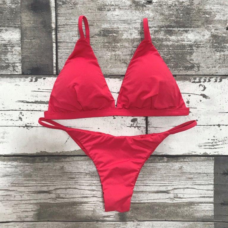 Fixed Style Bikini Set - Cherry