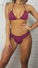 Load image into Gallery viewer, Ruffled Fixed Bikini Set - Wine